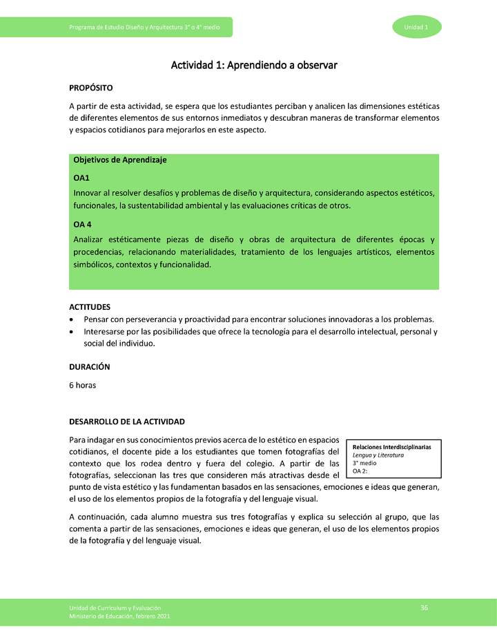 Actividad 1: Aprendiendo a observar Imagen portada