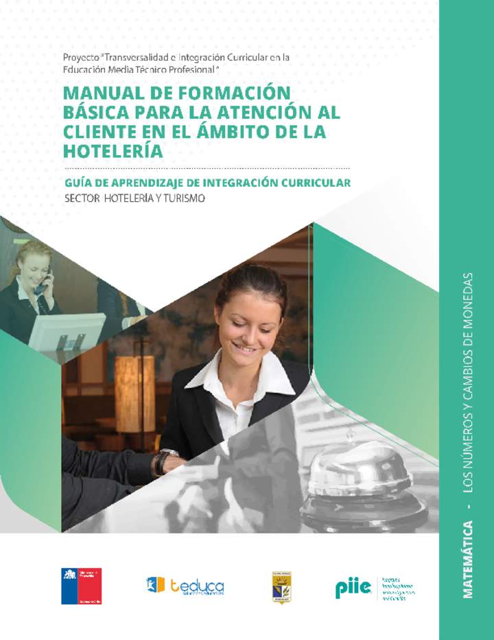 Guía de integración curricular "Los números y cambios de monedas" Imagen portada