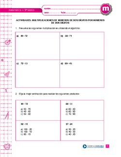 Multiplicaciones de números de dos dígitos por números de dos dígitos Imagen portada