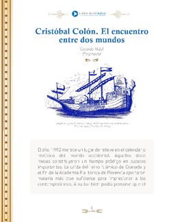 Cristóbal Colón, la travesía hacia el nuevo continente. Imagen portada