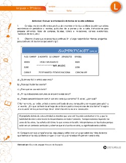 Evaluar la información de textos de la vida cotidiana Imagen portada