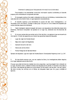 Orientación pedagógica: Búsqueda de información en la biblioteca Imagen portada