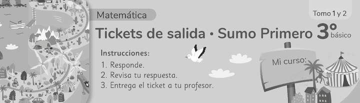 Sumo Primero 3° Básico, Tickets de Salida Tomo 1 Imagen portada