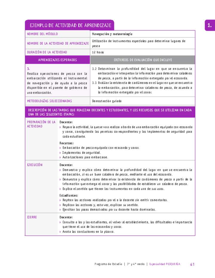 Utilización de instrumentos especiales para determinar lugares de pesca Imagen portada