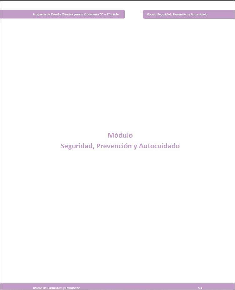 Seguridad, prevención y autocuidado