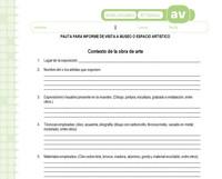 Pauta para informe de visita a museo o espacio artistico Imagen portada